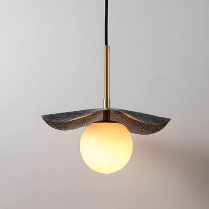 Montera pendant light featuring alabaster globe and modern design, perfect for contemporary kitchen island or dining room decor.