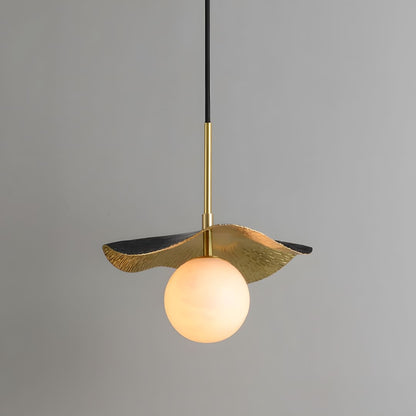 Montera Pendant Light: contemporary alabaster pendant light for dining room or kitchen island, with unique design.