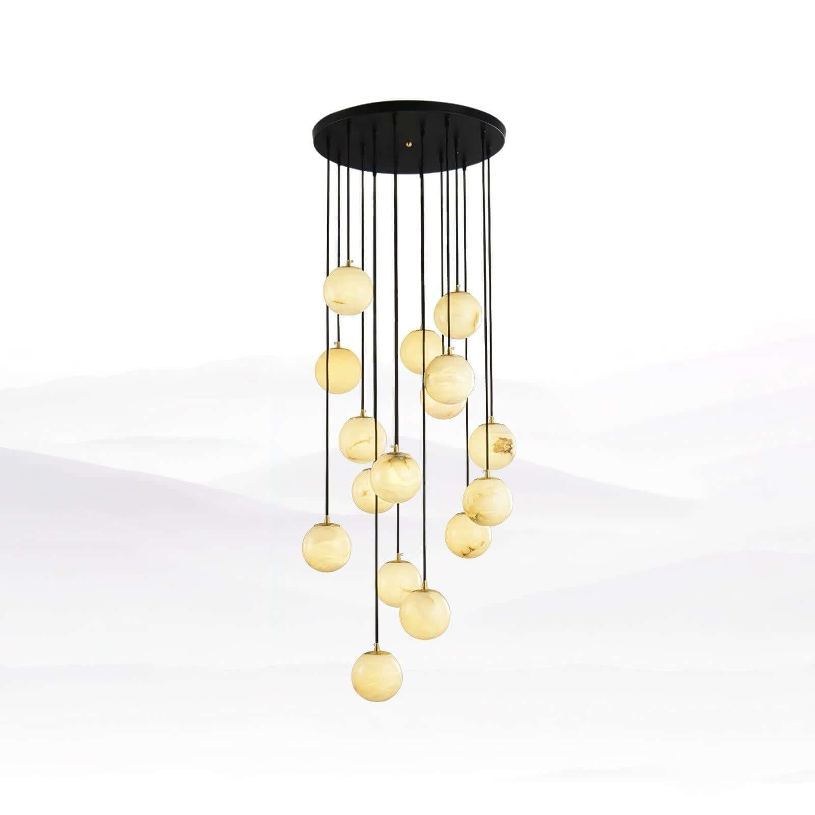 Oquven Chandelier – Alabaster Staircase Statement Light