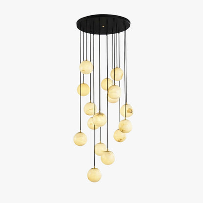 Oquven Chandelier – Alabaster Staircase Statement Light