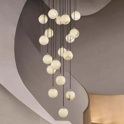 Oquven Chandelier – Alabaster Staircase Statement Light