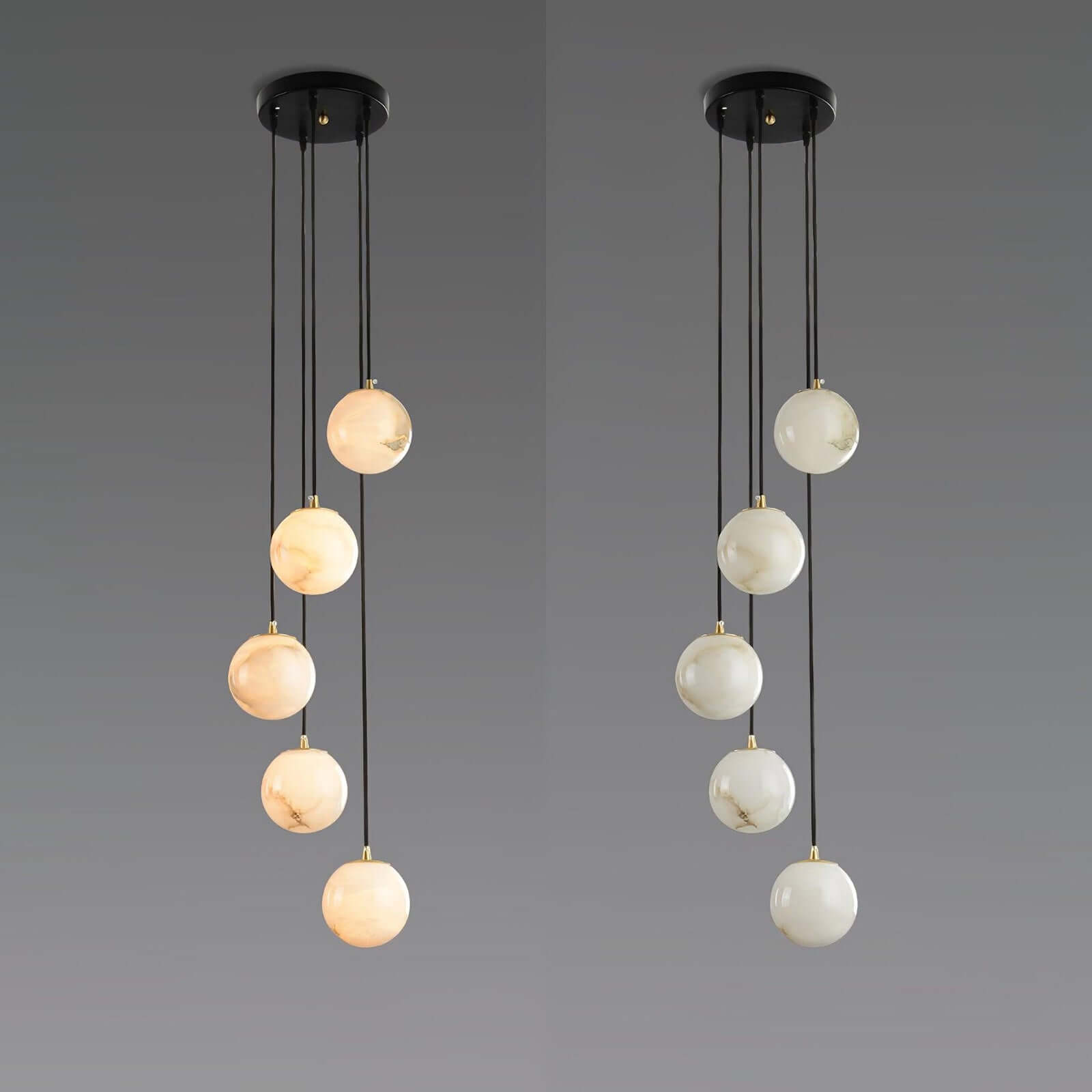 Oquven Chandelier – Alabaster Staircase Statement Light