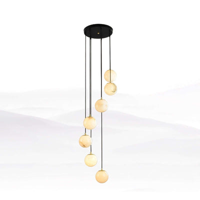 Oquven Chandelier – Alabaster Staircase Statement Light
