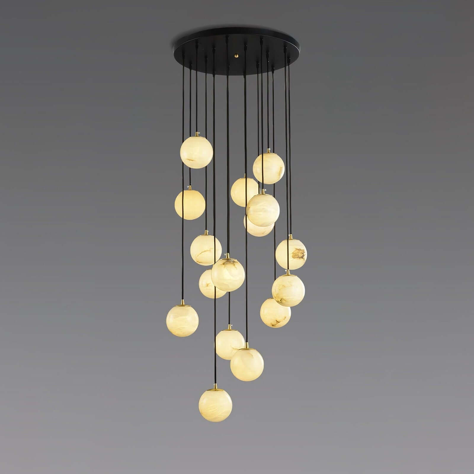 Oquven Chandelier – Alabaster Staircase Statement Light