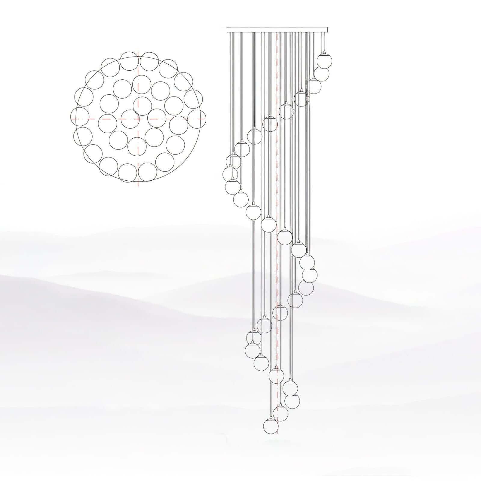 Oquven Chandelier – Alabaster Staircase Statement Light
