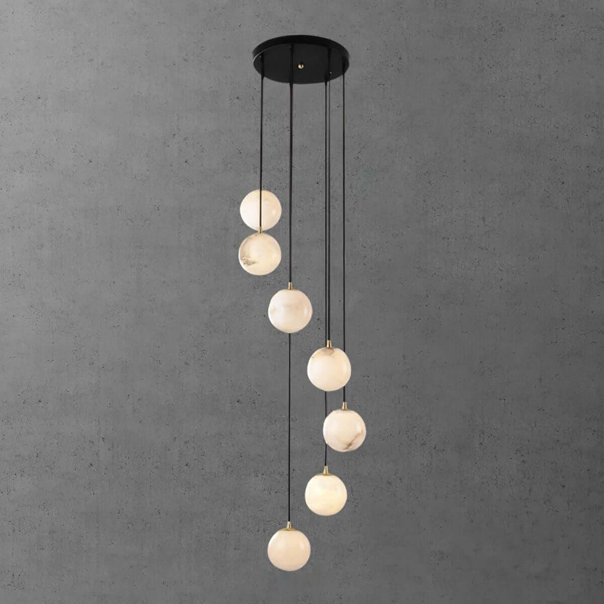 Oquven Chandelier – Alabaster Staircase Statement Light