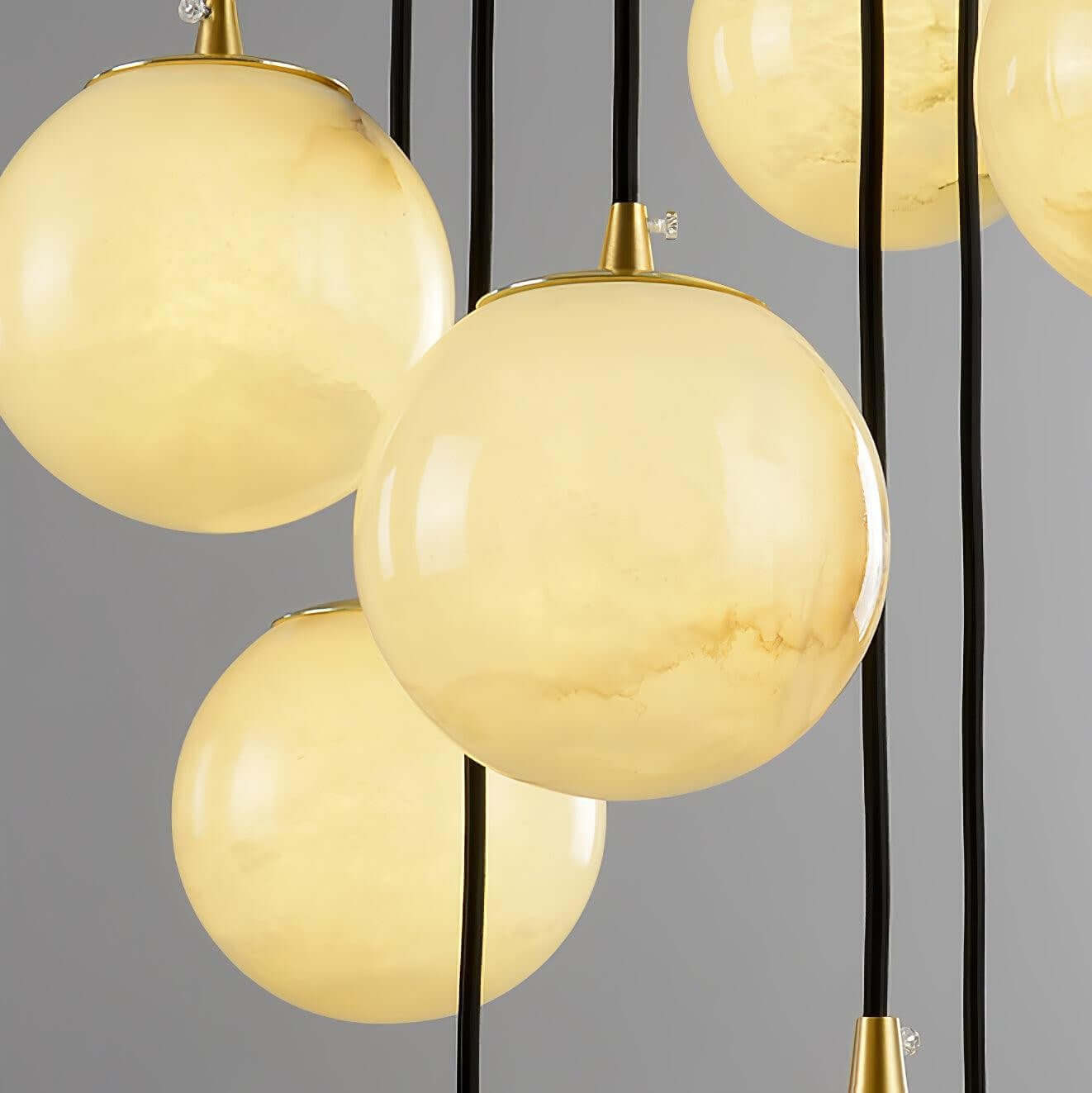 Oquven Chandelier – Alabaster Staircase Statement Light