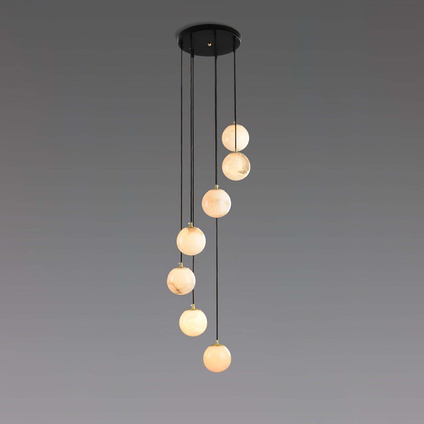Oquven Chandelier – Alabaster Staircase Statement Light