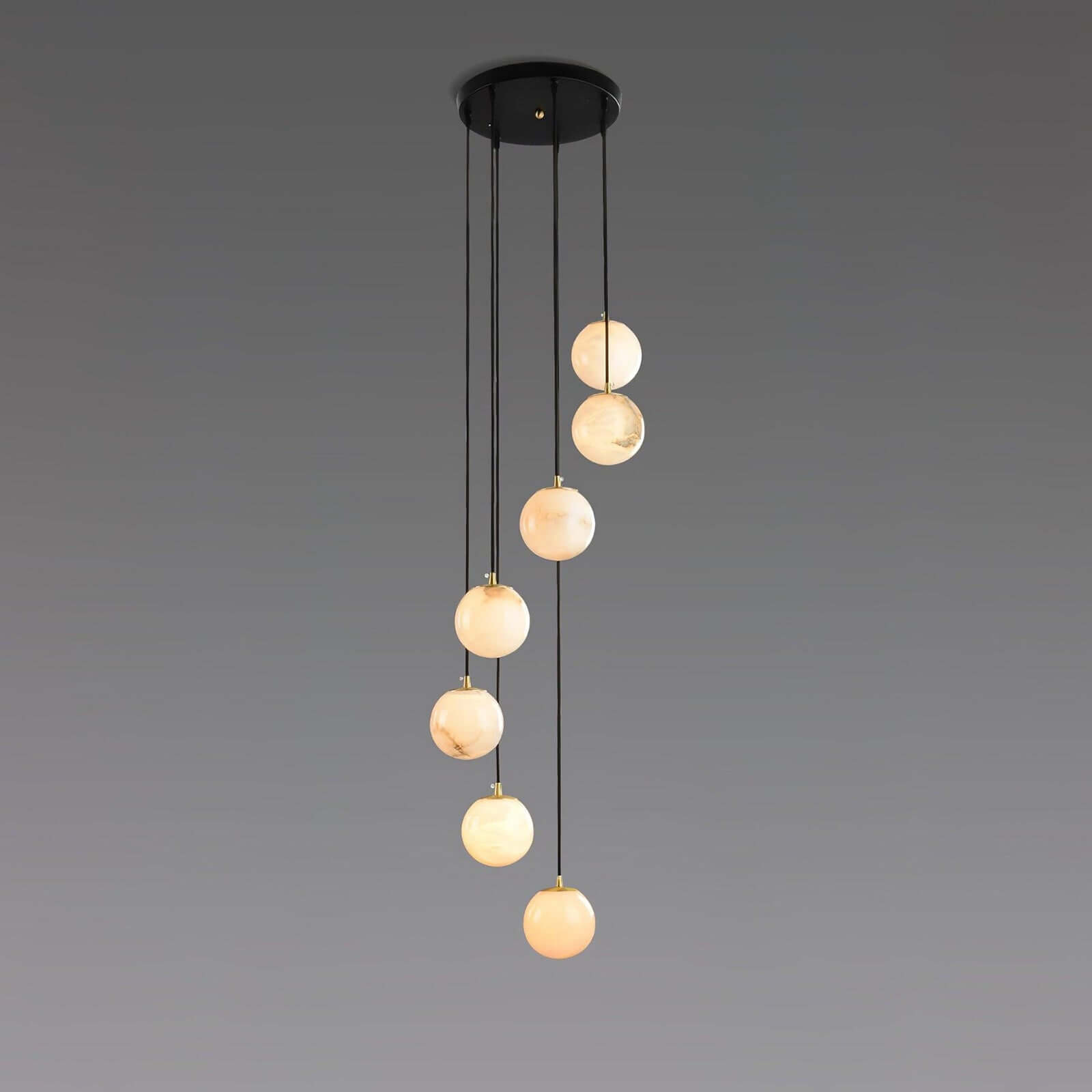 Oquven Chandelier – Alabaster Staircase Statement Light