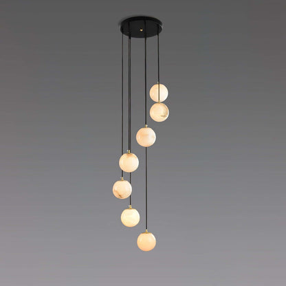 Oquven Chandelier – Alabaster Staircase Statement Light