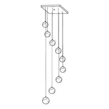 Oquven Chandelier – Alabaster Staircase Statement Light