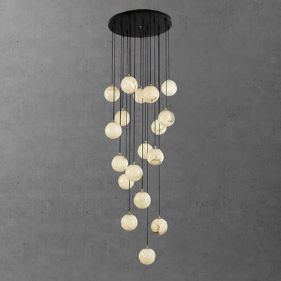 Oquven Chandelier – Alabaster Staircase Statement Light