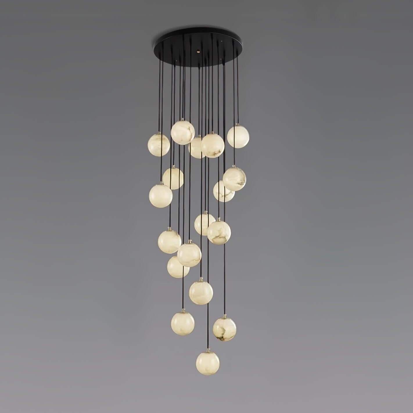 Oquven Chandelier – Alabaster Staircase Statement Light