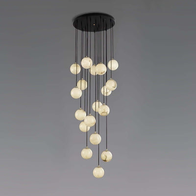 Oquven Chandelier – Alabaster Staircase Statement Light