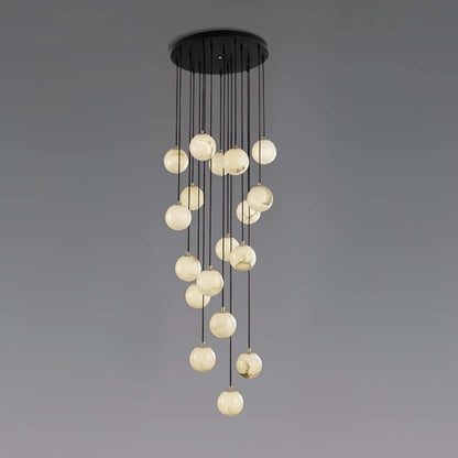 Oquven Chandelier – Alabaster Staircase Statement Light