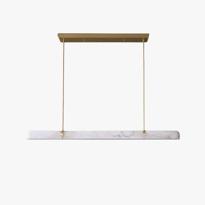 Qemir Chandelier: modern linear chandelier with alabaster design, perfect light fixture for dining room.