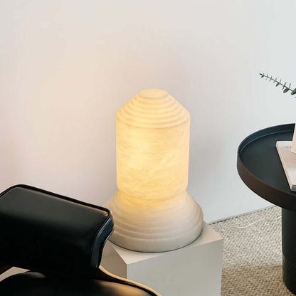 Senvor Table Lamp – Sculptural Alabaster Nightstand Lamps