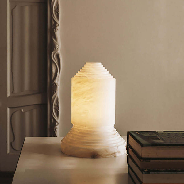 Senvor Table Lamp – Sculptural Alabaster Nightstand Lamps