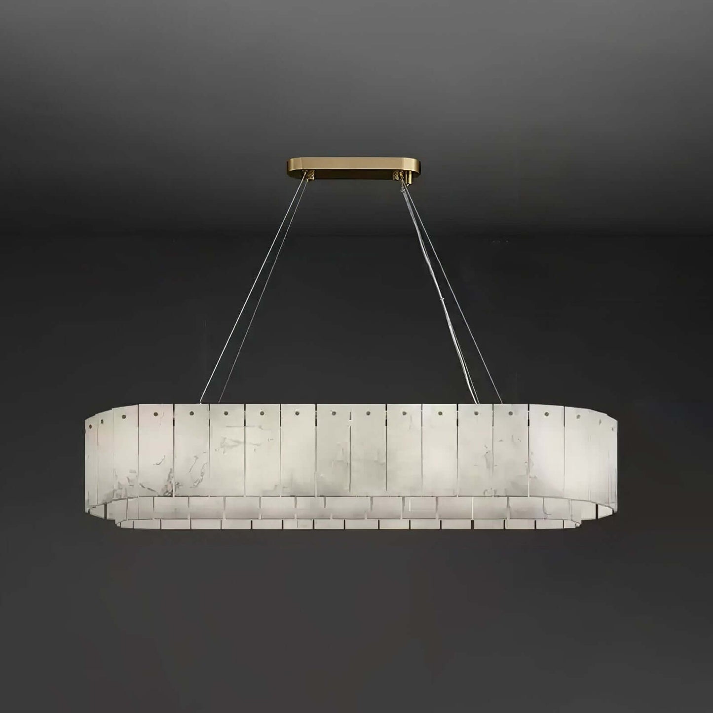 Stylish alabaster chandelier with gold accents, perfect for Victorian or modern decor.