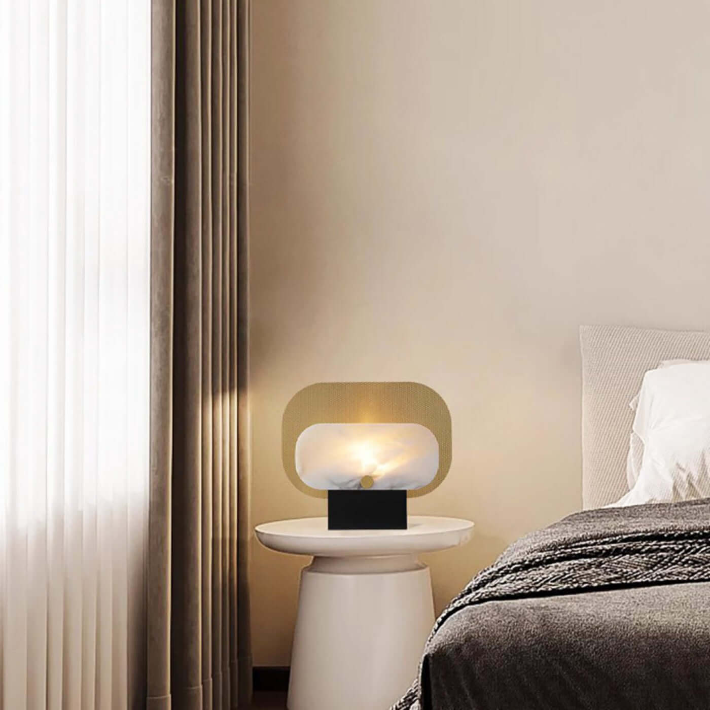 Tazro Table Lamp – Modern Alabaster Table Lamp for Home Décor