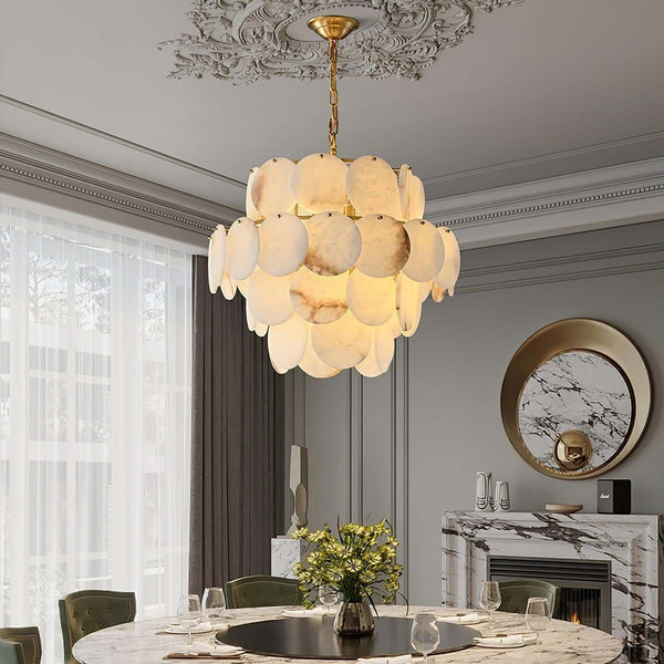 Velimo Alabaster Chandelier – Elegant Circle Chandelier