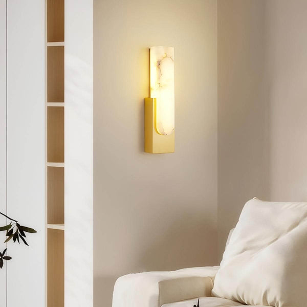 Velin Wall Sconce - Alabaster Wall Sconce for Bedroom