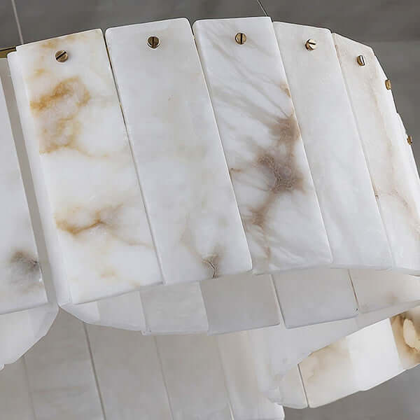 Vormia Ceiling Light made of alabaster, showcasing an elegant Art Deco design and ideal for small bathroom ceiling fixtures.