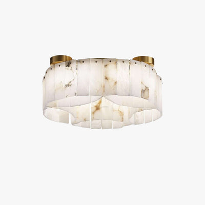 Vormia Ceiling Light in alabaster, a stunning art deco semi flush mount ideal for small bathroom fixtures.