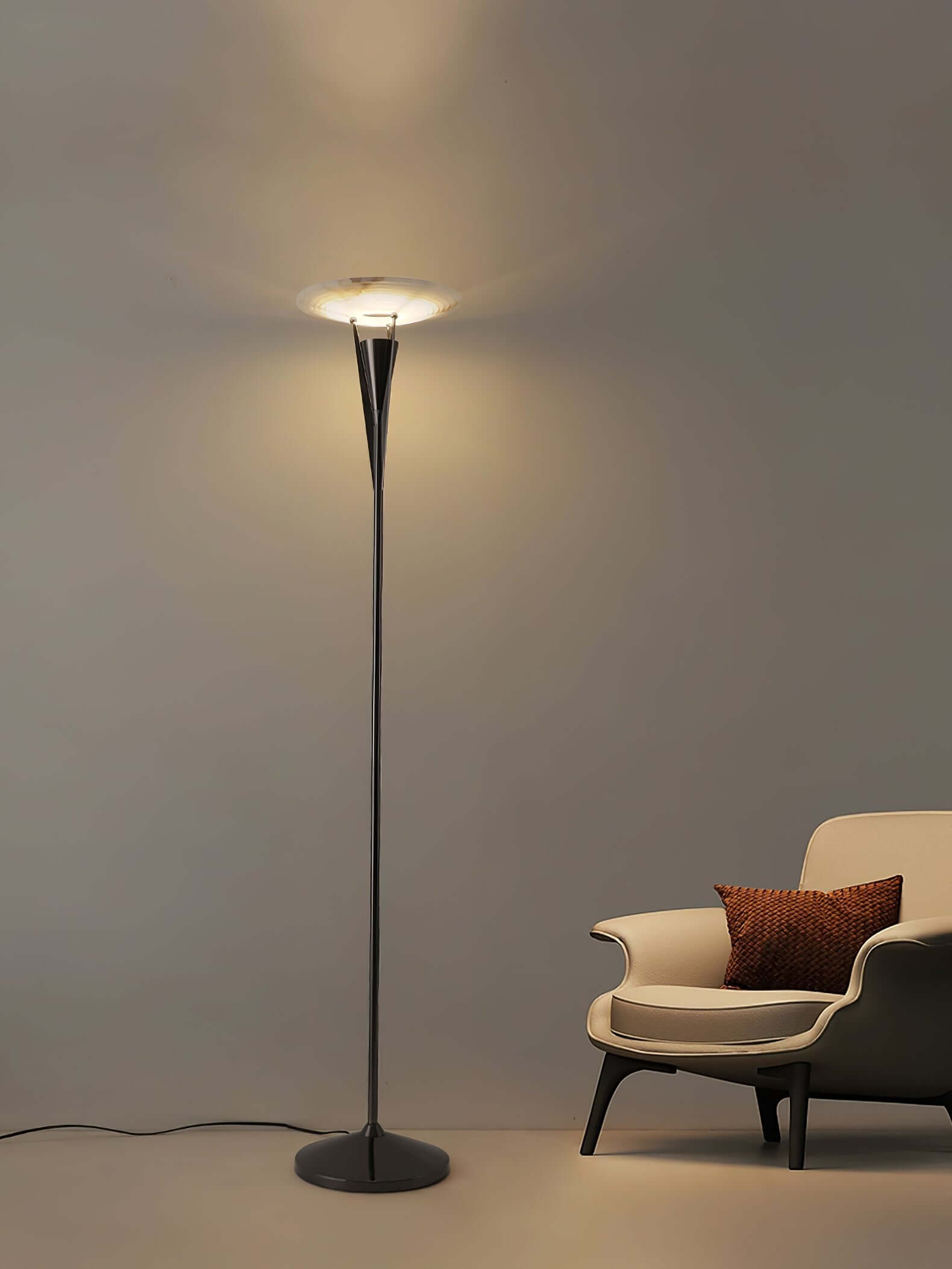 Vylara Floor Lamp - Minimalist Alabaster Corner Lamp for Living Room