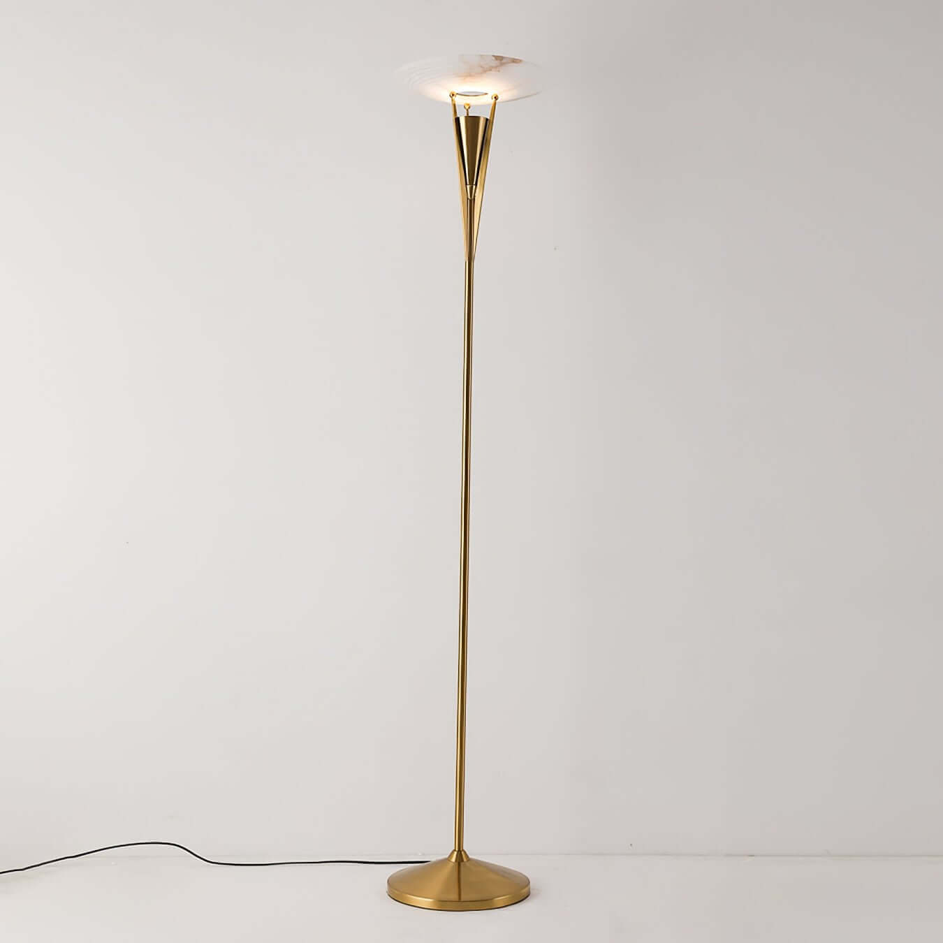 Vylara Floor Lamp - Minimalist Alabaster Corner Lamp for Living Room