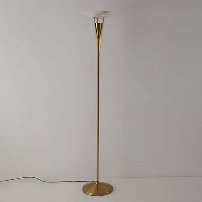 Vylara Floor Lamp - Minimalist Alabaster Corner Lamp for Living Room