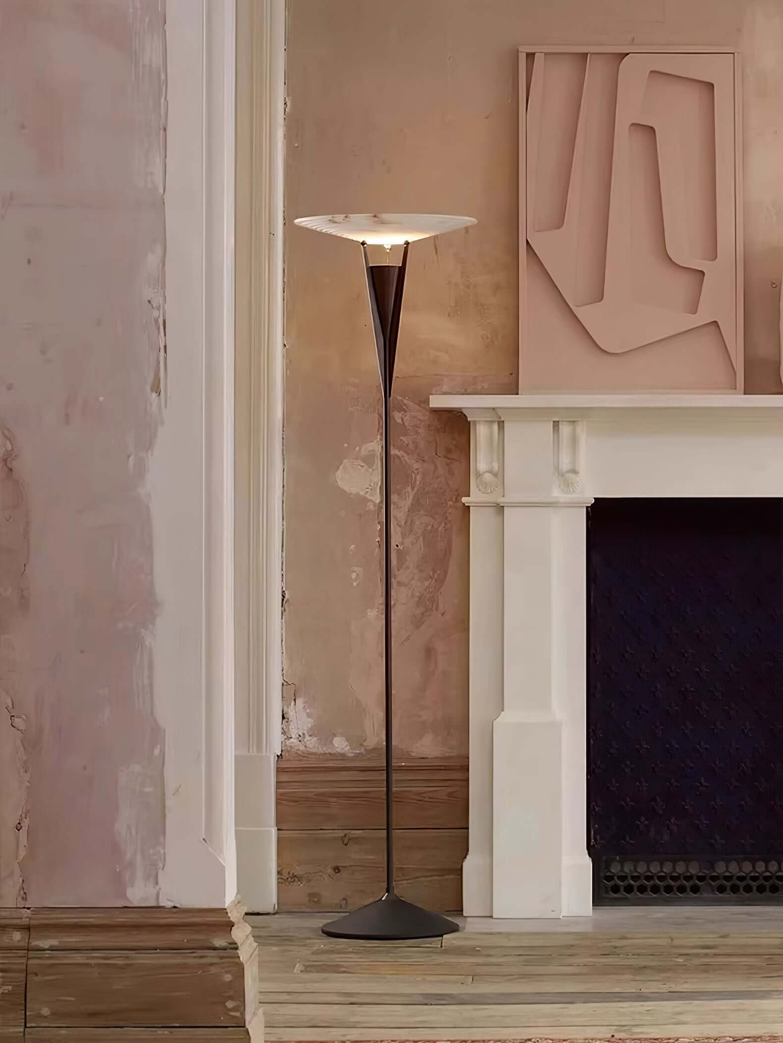 Vylara Floor Lamp - Minimalist Alabaster Corner Lamp for Living Room