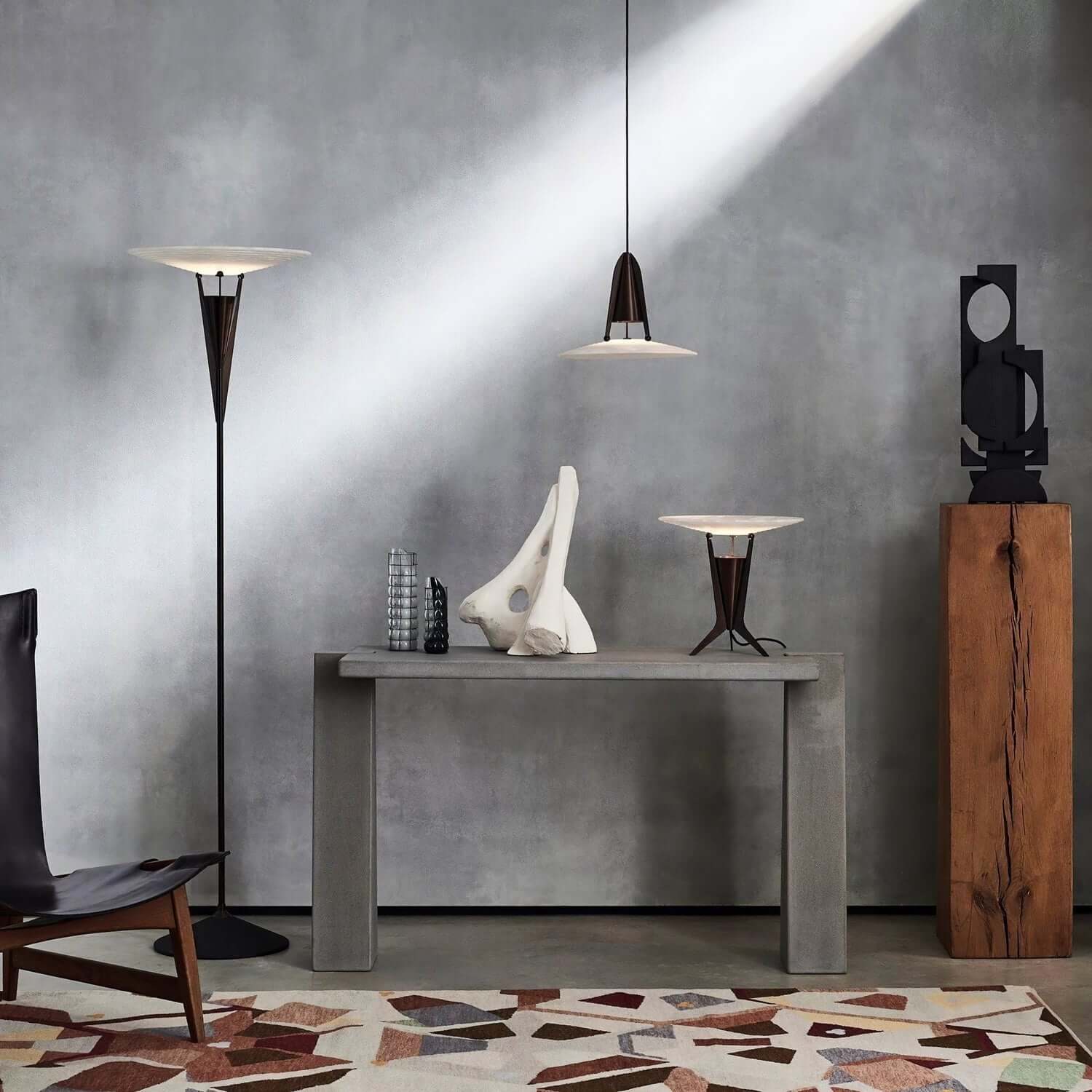 Vylara Floor Lamp - Minimalist Alabaster Corner Lamp for Living Room