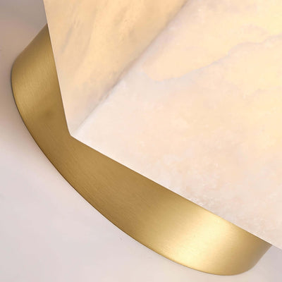 Vylora Ceiling Light | Brass Flush Mount & Alabaster Fixture