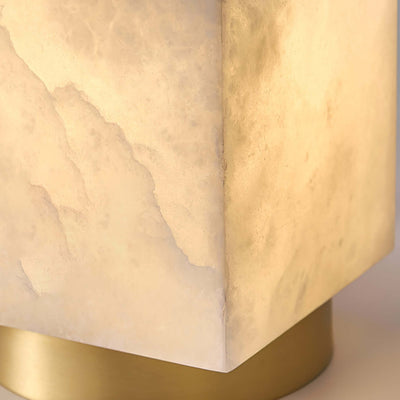 Vylora Ceiling Light | Brass Flush Mount & Alabaster Fixture