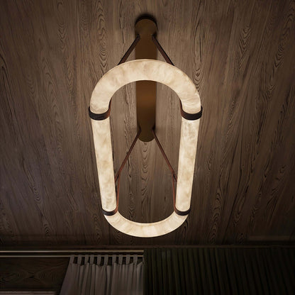 Zalonix Chandelier – Alabaster Retro Chandelier for Dining Room