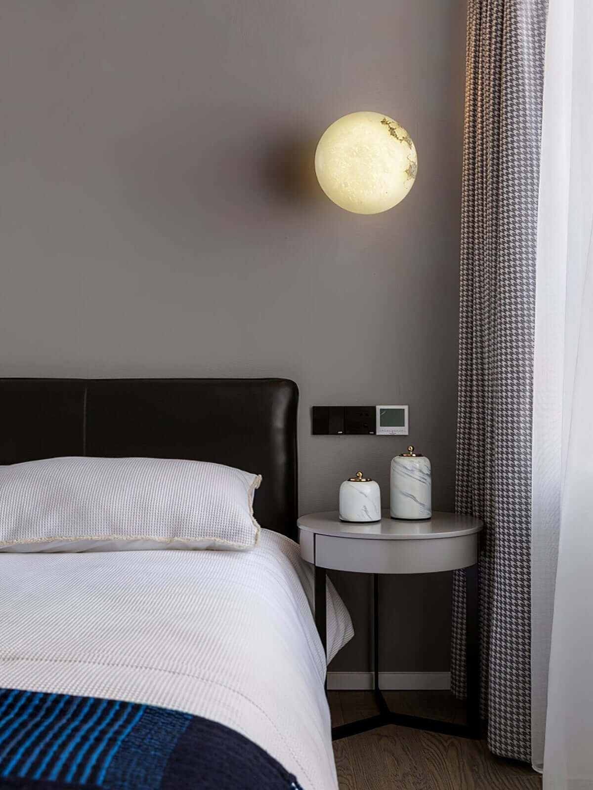 Zarion Ceiling Light | Alabaster Flush Mount & Small Brass Fixture