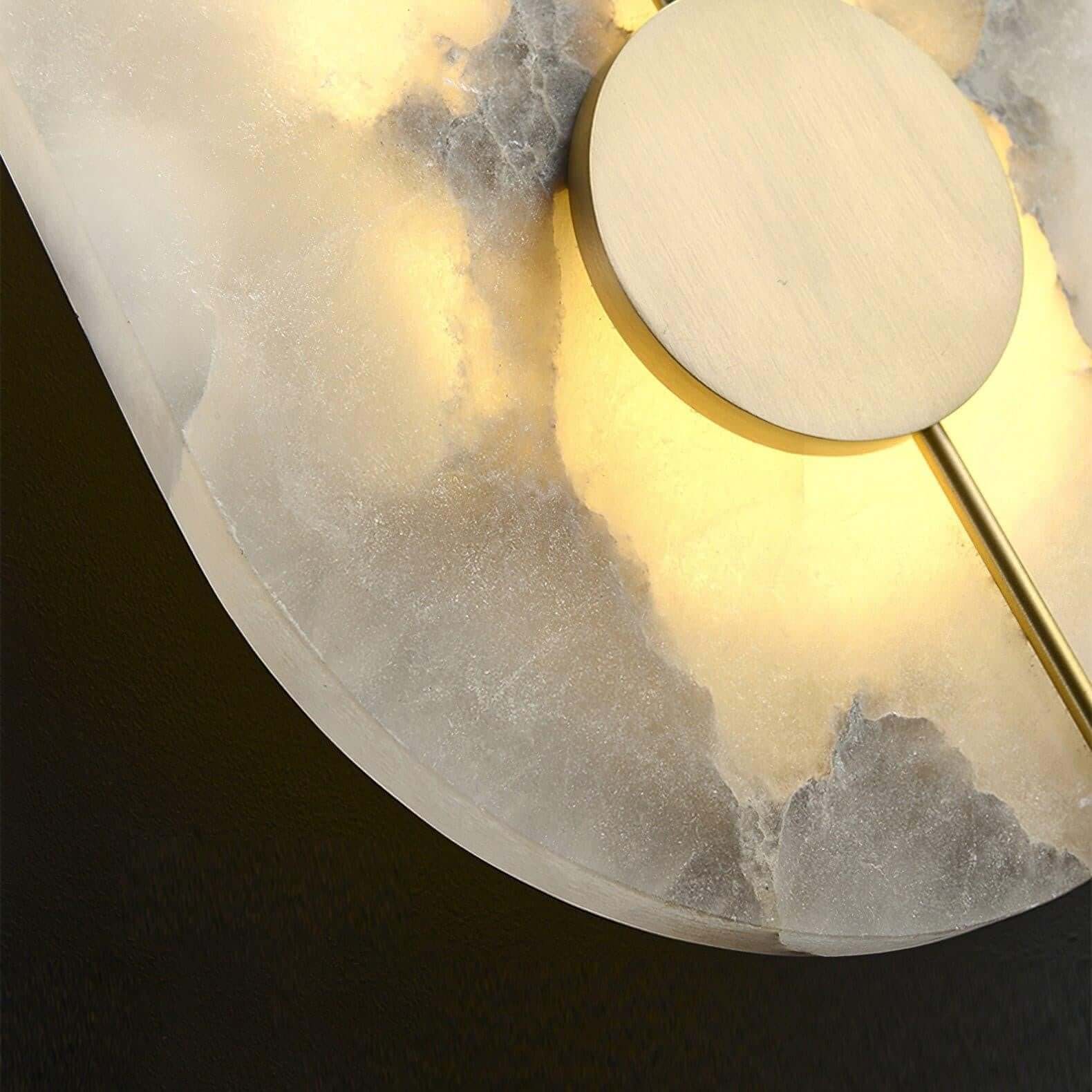 Zaytro Wall Sconce – Alabaster Wall Sconce, Modern Brass Style