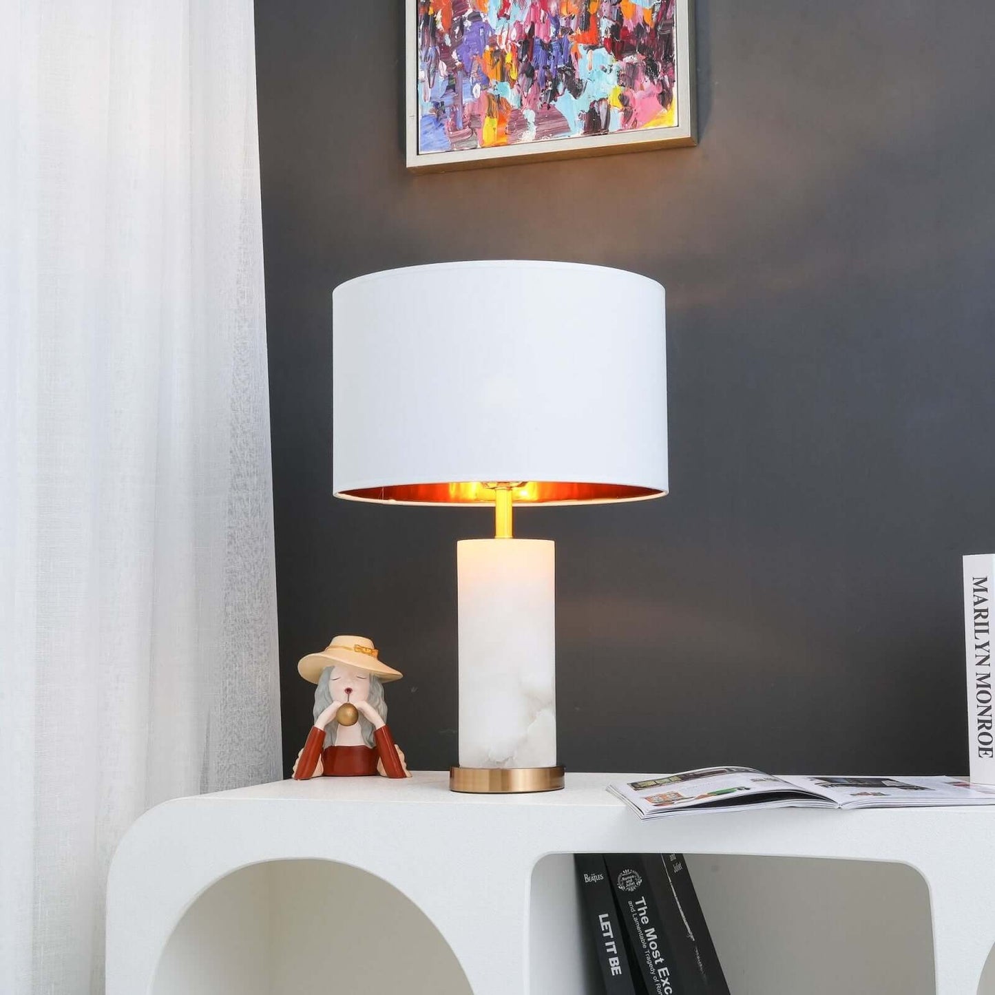 Zeytu Table Lamp – Alabaster Table Lamp, Modern Table Light