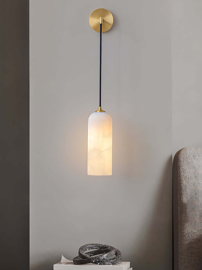 Zoryn Wall Sconce – Alabaster Wall Sconce Brass Light Fixture