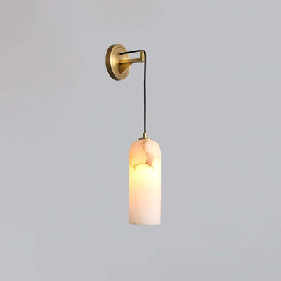 Zoryn Wall Sconce – Alabaster Wall Sconce Brass Light Fixture