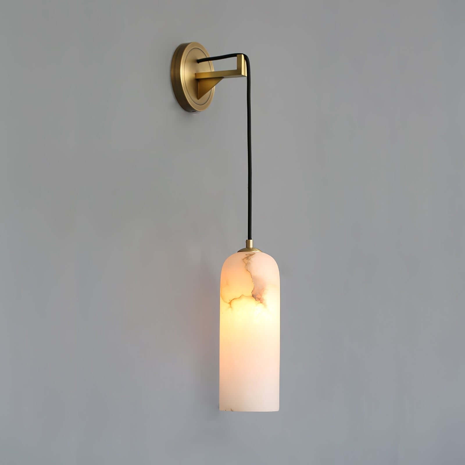 Zoryn Wall Sconce – Alabaster Wall Sconce Brass Light Fixture
