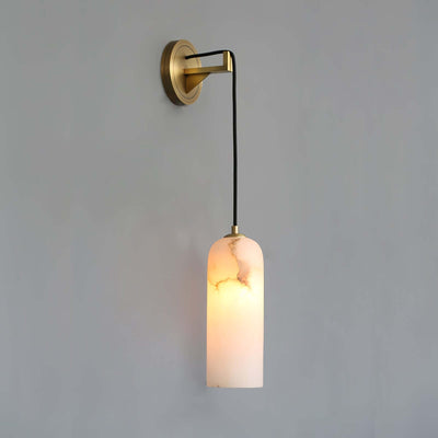 Zoryn Wall Sconce – Alabaster Wall Sconce Brass Light Fixture