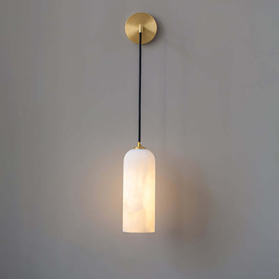 Zoryn Wall Sconce – Alabaster Wall Sconce Brass Light Fixture