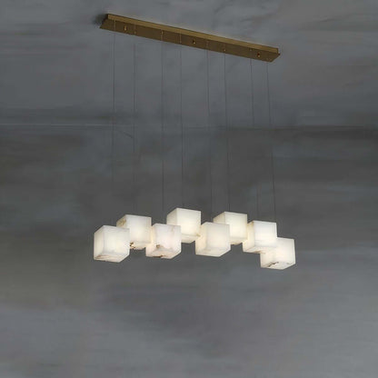 Zovrix Alabaster Chandelier – Long Great Room Lighting