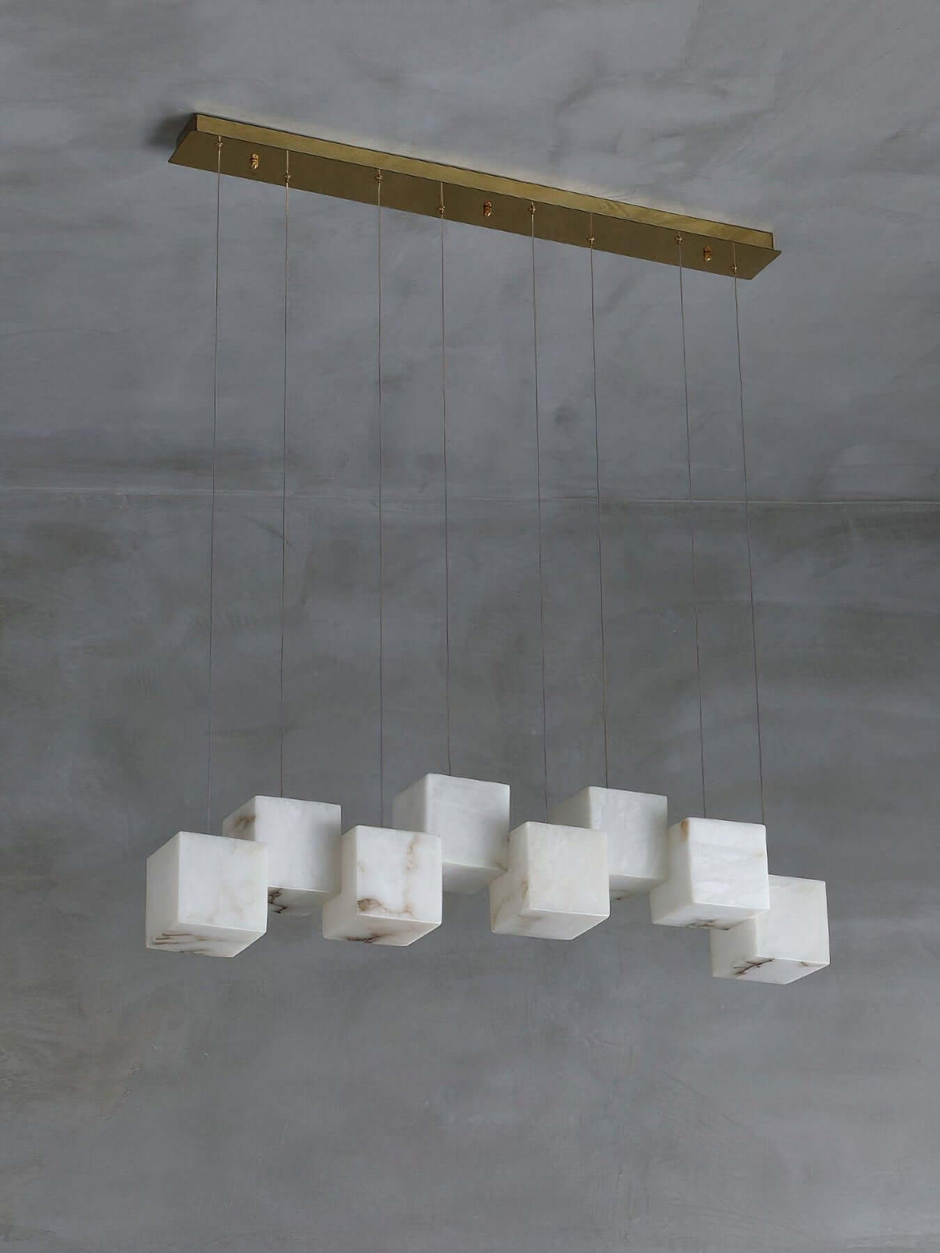 Zovrix Alabaster Chandelier – Long Great Room Lighting