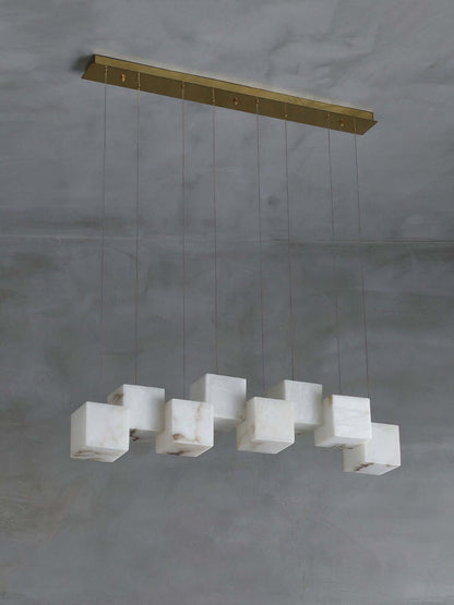 Zovrix Alabaster Chandelier – Long Great Room Lighting