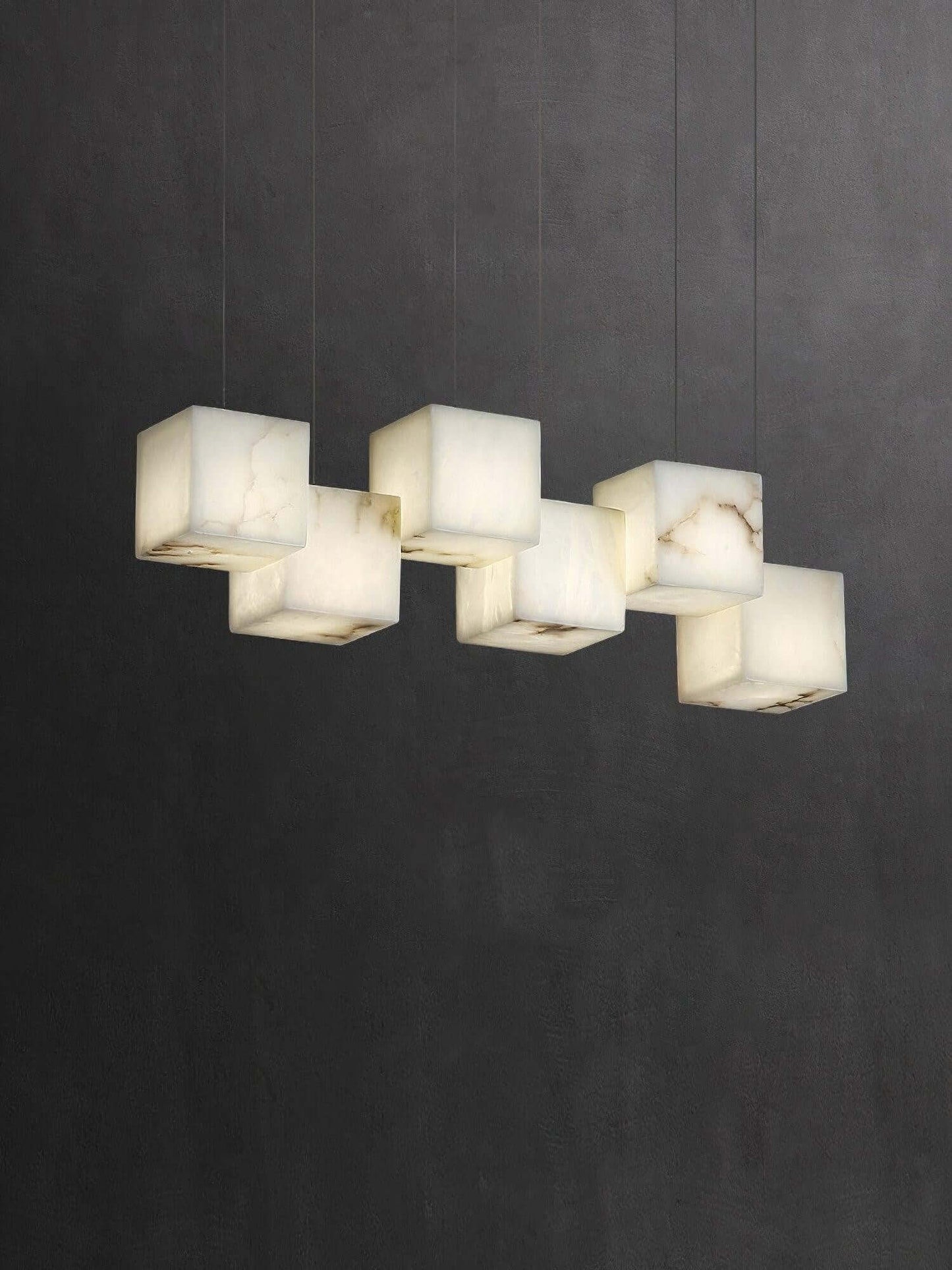 Zovrix Alabaster Chandelier – Long Great Room Lighting
