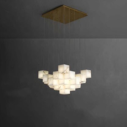 Zovrix Alabaster Chandelier – Long Great Room Lighting