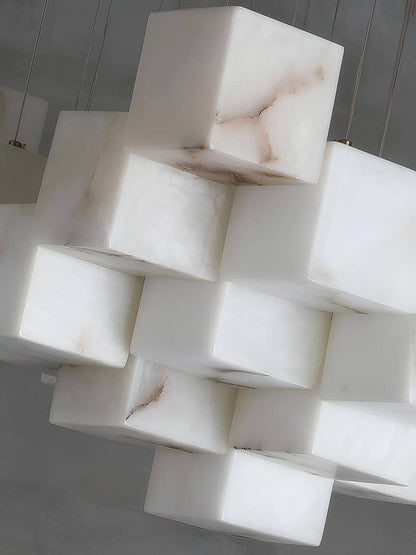 Zovrix Alabaster Chandelier – Long Great Room Lighting